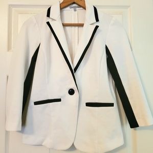 Elegant White and Black Blazer